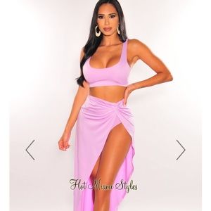 Hot Miami Styles Pink Two-Piece Dress